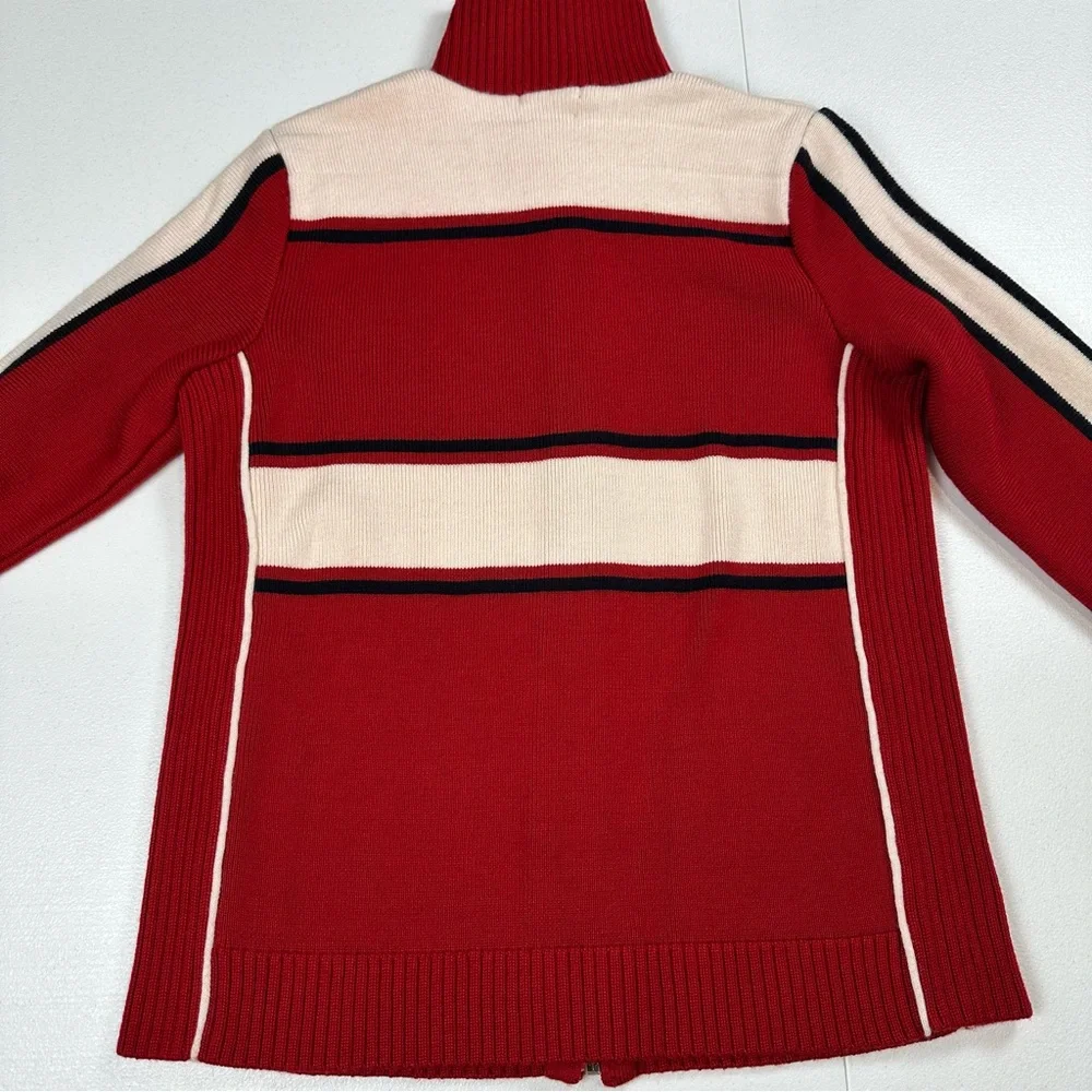 Women’s Zara Knit Nordic Full Zip Italian Yarn Vintage Wool Sweater Size‎ Medium